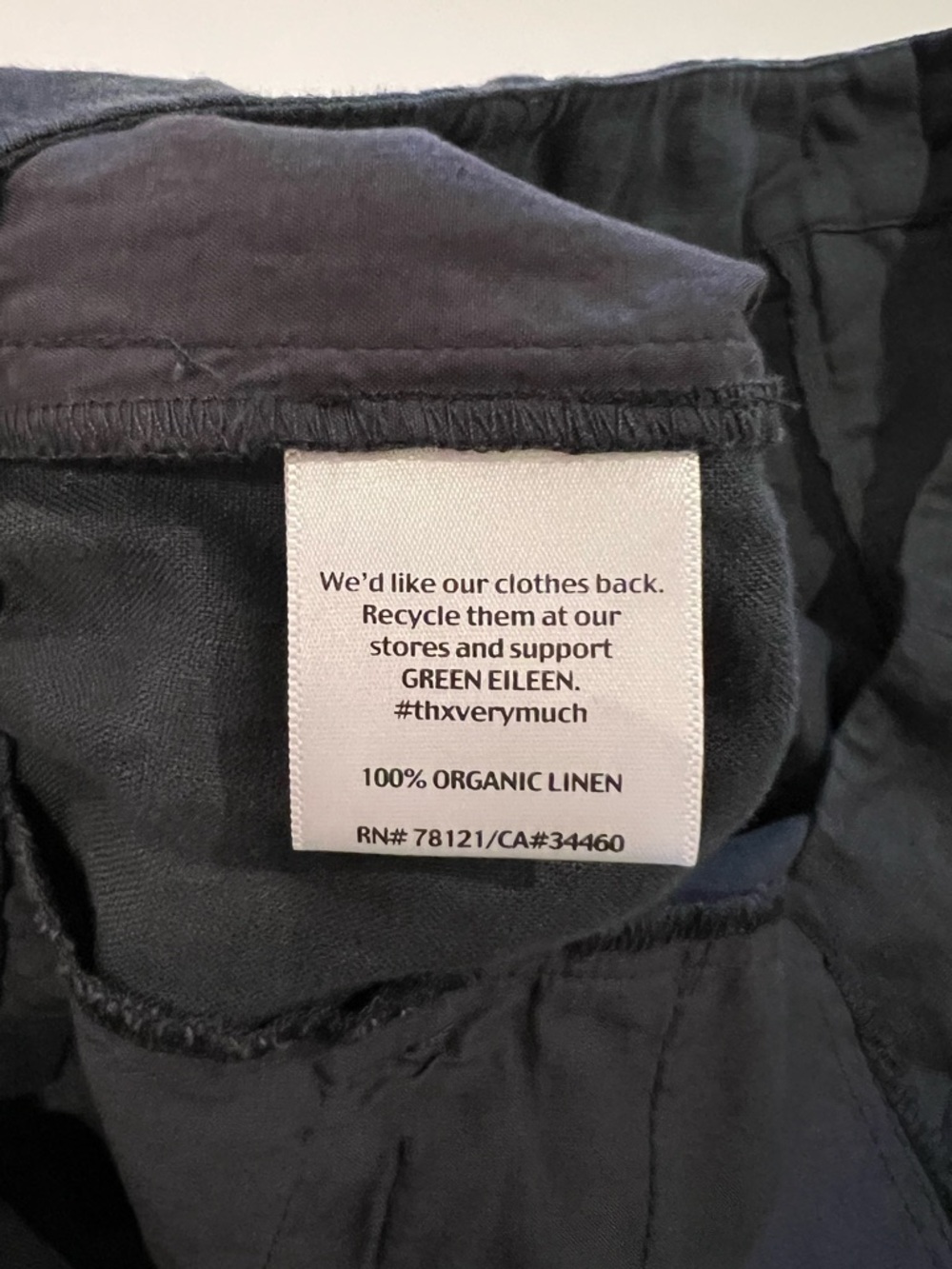 Eileen Fisher Organic Linen Shorts Navy Size 6 NWT - Picture 8 of 11